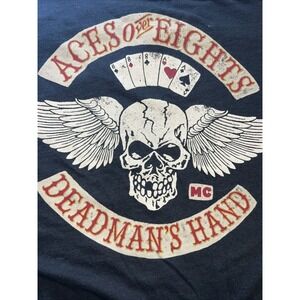 DEAD MANS HAND-ACES‎ OVER EIGHTS-MOTORCYCLE T-SHIRT Large Lucky Brand 328